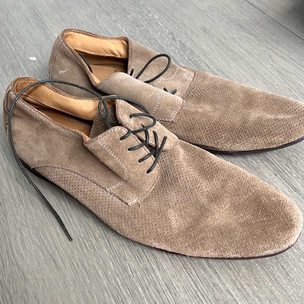 Aldo Oxfords Lace Up Mens Dress Shoes Sz 12 Us Brown Suede